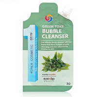 Пенка кислородная для умывания антиоксидант с экстрактом зеленого чая Eyenlip Ceramide Green Toks Bubble Cleanger 20мл - Пудра корейская косметика