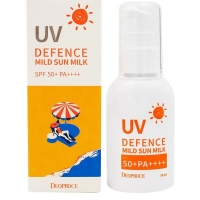 Солнцезащитное молочко Deoproce UV Deference mild sun milk SPF 50+PA+++ - Пудра корейская косметика