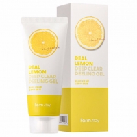 Отшелушивающий пилинг - гель для лица с экстрактом лимона FarmStay Real Deep Clear Peeling Gel - Пудра корейская косметика