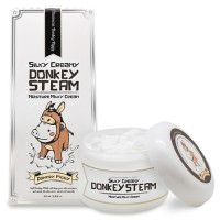 Увлажняющий-питательный паровой крем с молоком ослиц Elizavecca Silky Creamy Donkey Steam Moisture Milky Cream 100мл  - Пудра корейская косметика