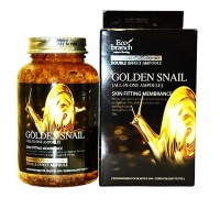 Многофункциональная ампульная сыворотка для лица с муцином улитки Eco Branch Golden Snail All In One  Ampoule 100мл - Пудра корейская косметика