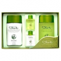 Набор для комплексного ухода за мужской кожей с экстрактом оливы 3W Clinic Olive For Man Fresh 2 Items Set - Пудра корейская косметика