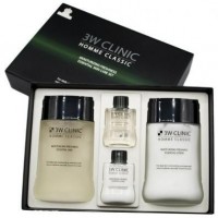 Увлажняющий освежающий набор для мужчин 3W Clinic Homme Classic Moisturizing Freshness Skin Care Set - Пудра корейская косметика