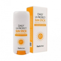Солнцезащитный стик для кожи с экстрактом кокоса FarmStay Daily UV Protect Sun Stick SPF50+PA++++ 16гр - Пудра корейская косметика