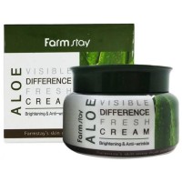 Увлажняющий крем для лица с экстрактом алоэ FarmStay Visible Difference Fresh Cream (Aloe) 100гр - Пудра корейская косметика