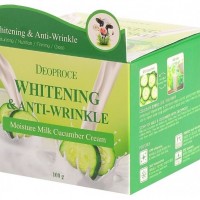 Крем для лица увлажняющий с экстрактом огурца Deoproce Moisture Milk Cucumber Cream 100гр - Пудра корейская косметика