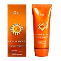 Солнцезащитный крем Ekel UV Sun Block SPF 50/PA+++ - Пудра корейская косметика